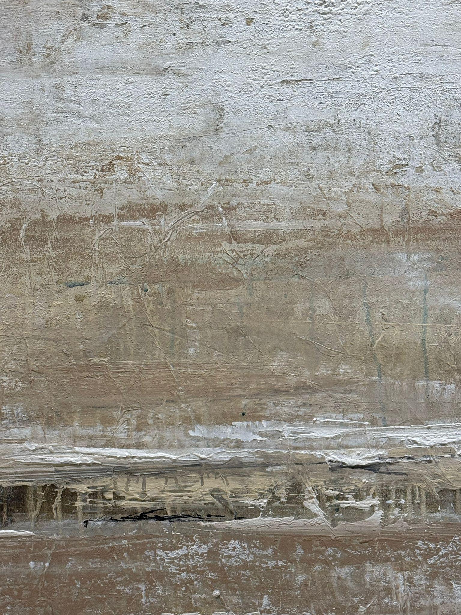 Abstract Desert Horizon, Textured Abstract Landscape Painting by Pau Escat For Sale 2