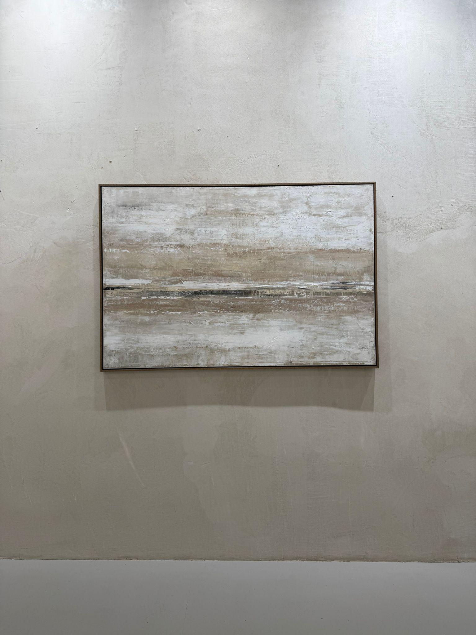 Abstract Desert Horizon, Textured Abstract Landscape Painting by Pau Escat For Sale 4