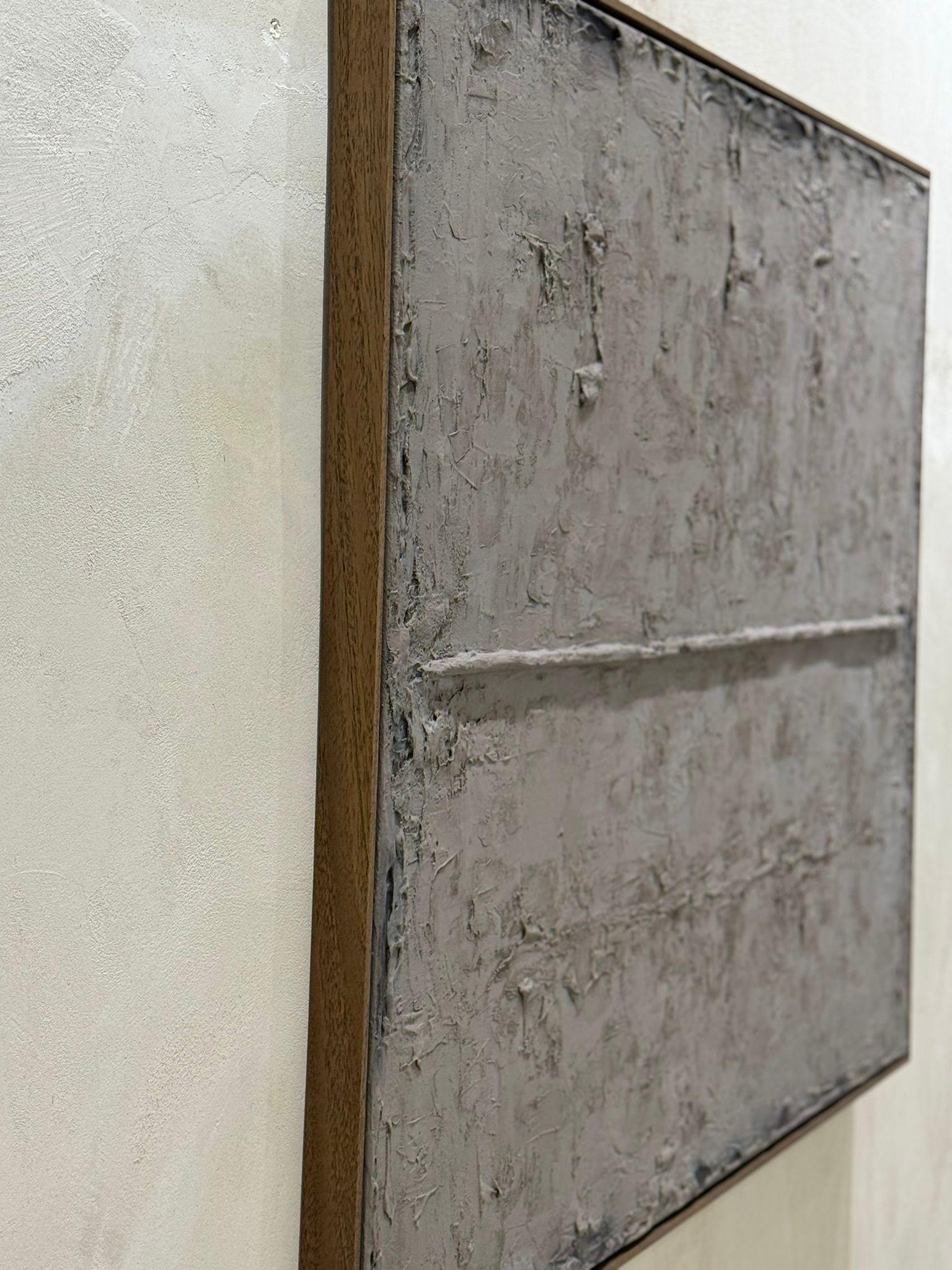 Abstract Landscape Earth Horizon, Textured Monochrome Painting by Pau Escat For Sale 2