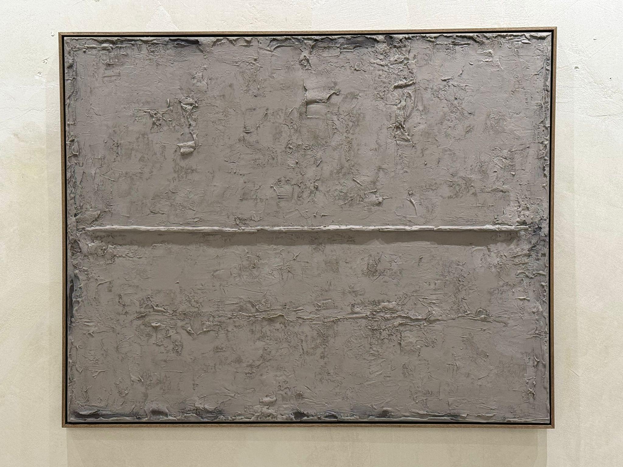 Abstract Landscape Earth Horizon, Textured Monochrome Painting by Pau Escat For Sale 3