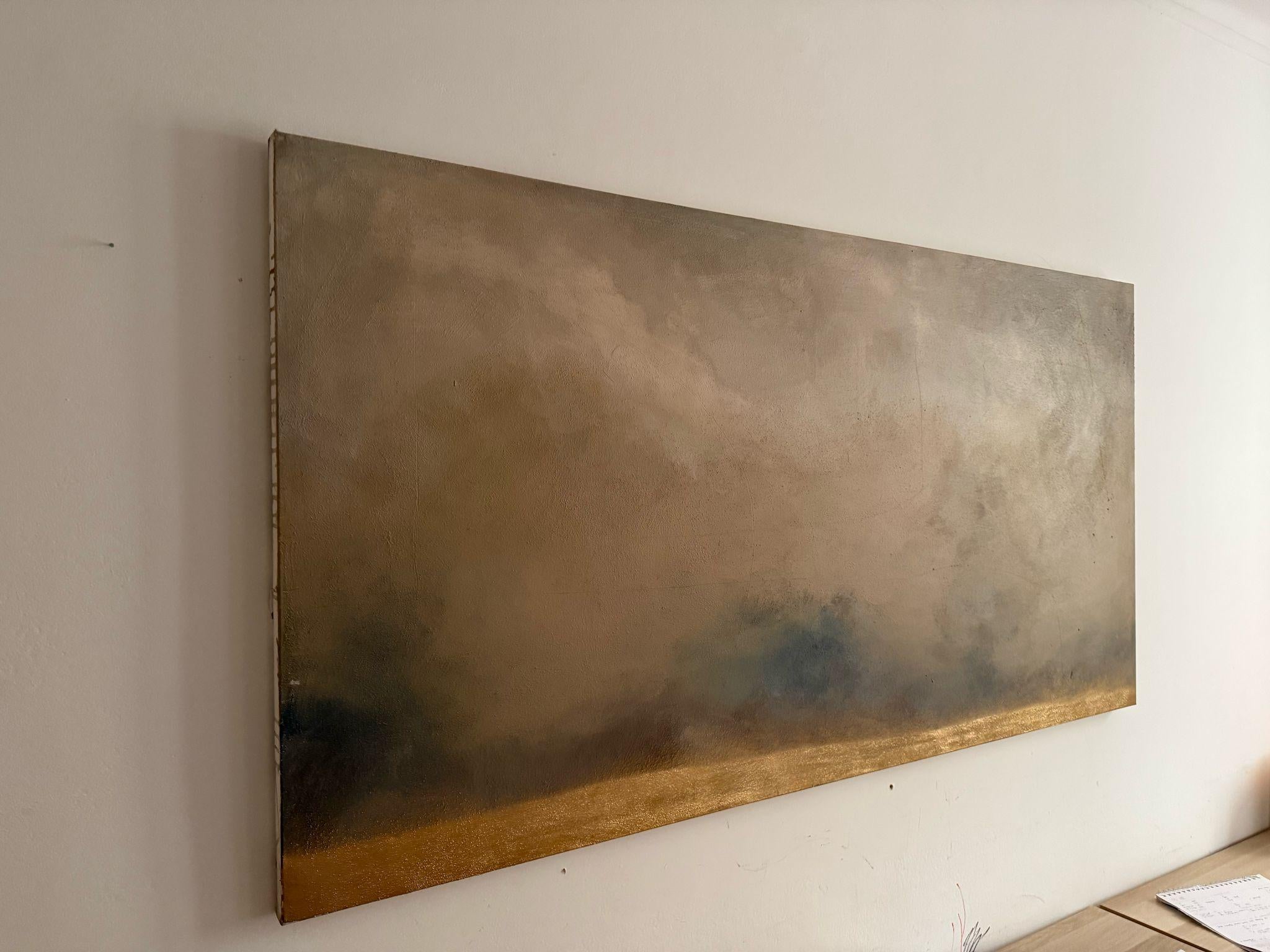 ABSTRACT Paesaggio dipinto Grigio Oro Artista contemporaneo Pau Escat 2025 in vendita 4