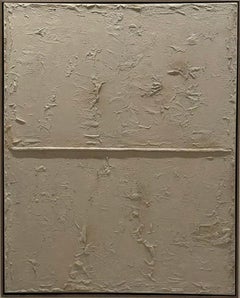 Abstract Minimalist Landscape Earth Mixed Media Relief on Canvas by Pau Escat