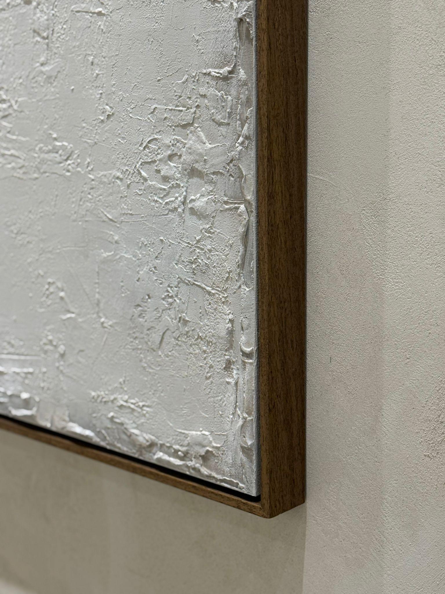 Abstraktes Mischtechnik-Doppelhorizont, texturiertes monochromes Diptychon von Pau Escat im Angebot 1