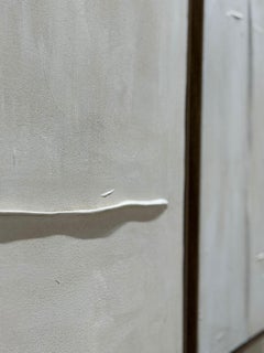 Quadro astratto a tecnica mista Silent Light, dittico astratto neutro Pau Escat