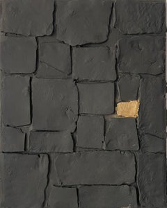 ABSTRACT Painting Landscape Dark Gold Contemporary Spanish Artist Pau Escat 2024