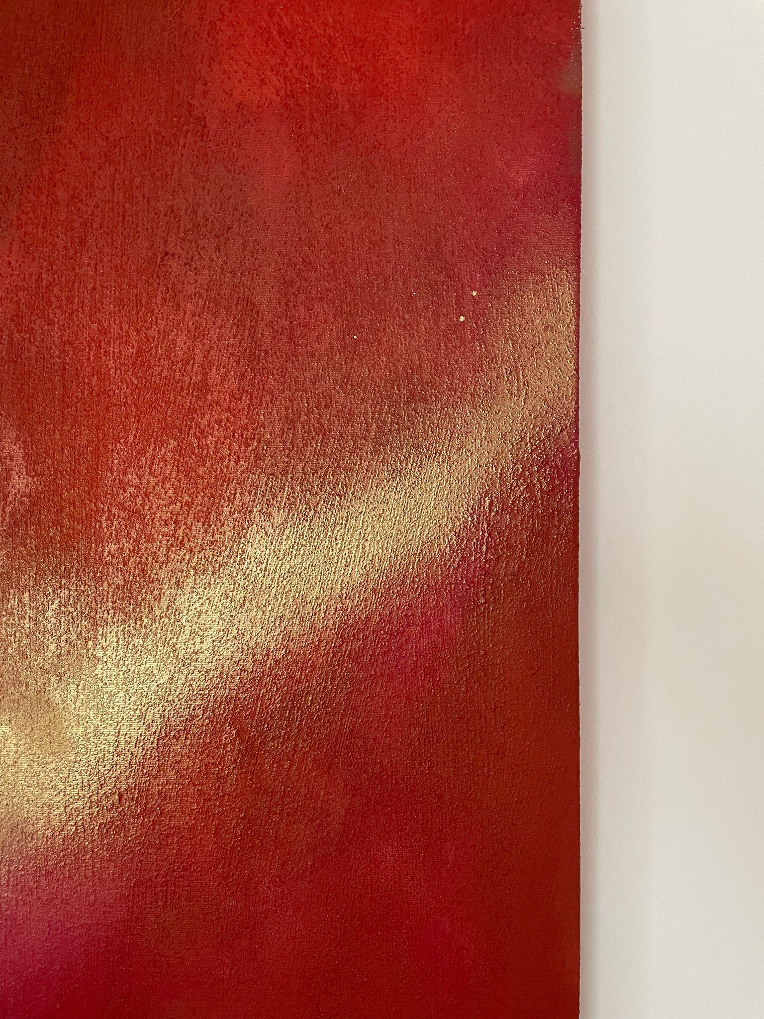 ABSTRACT Pittura Paesaggio Rosso Tarkine Oro Artista Spagnolo Pau Escat 2024 2
