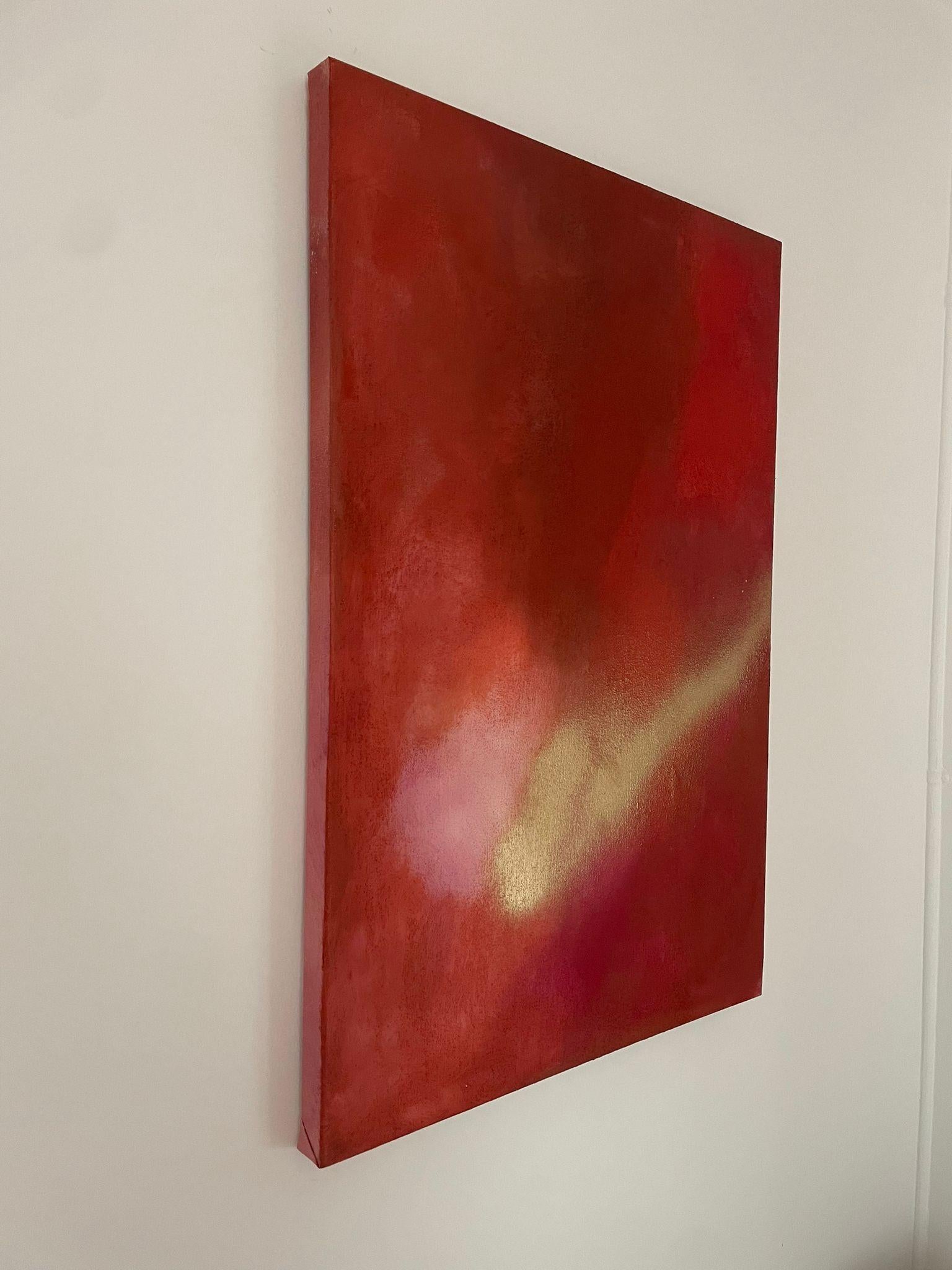 ABSTRACT Pittura Paesaggio Rosso Tarkine Oro Artista Spagnolo Pau Escat 2024 3