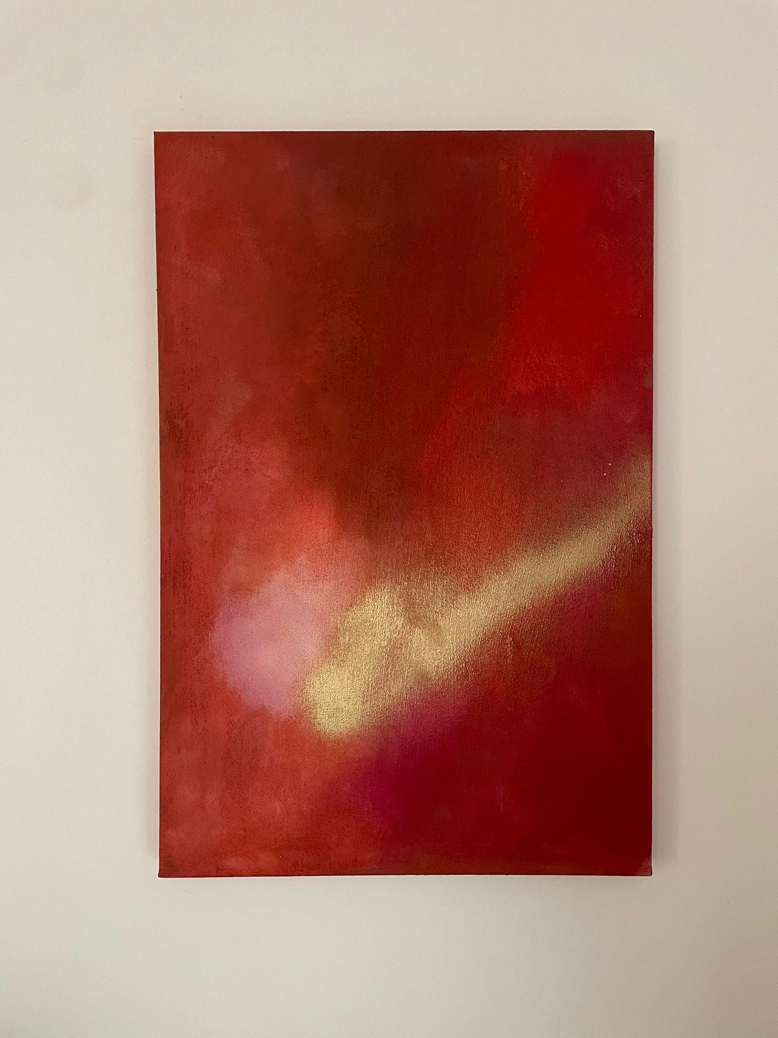 ABSTRACT Pittura Paesaggio Rosso Tarkine Oro Artista Spagnolo Pau Escat 2024 5