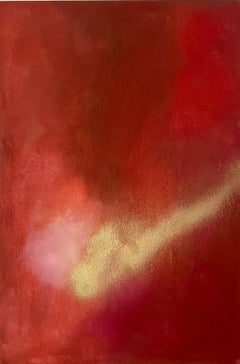 ABSTRACT Pittura Paesaggio Rosso Tarkine Oro Artista Spagnolo Pau Escat 2024