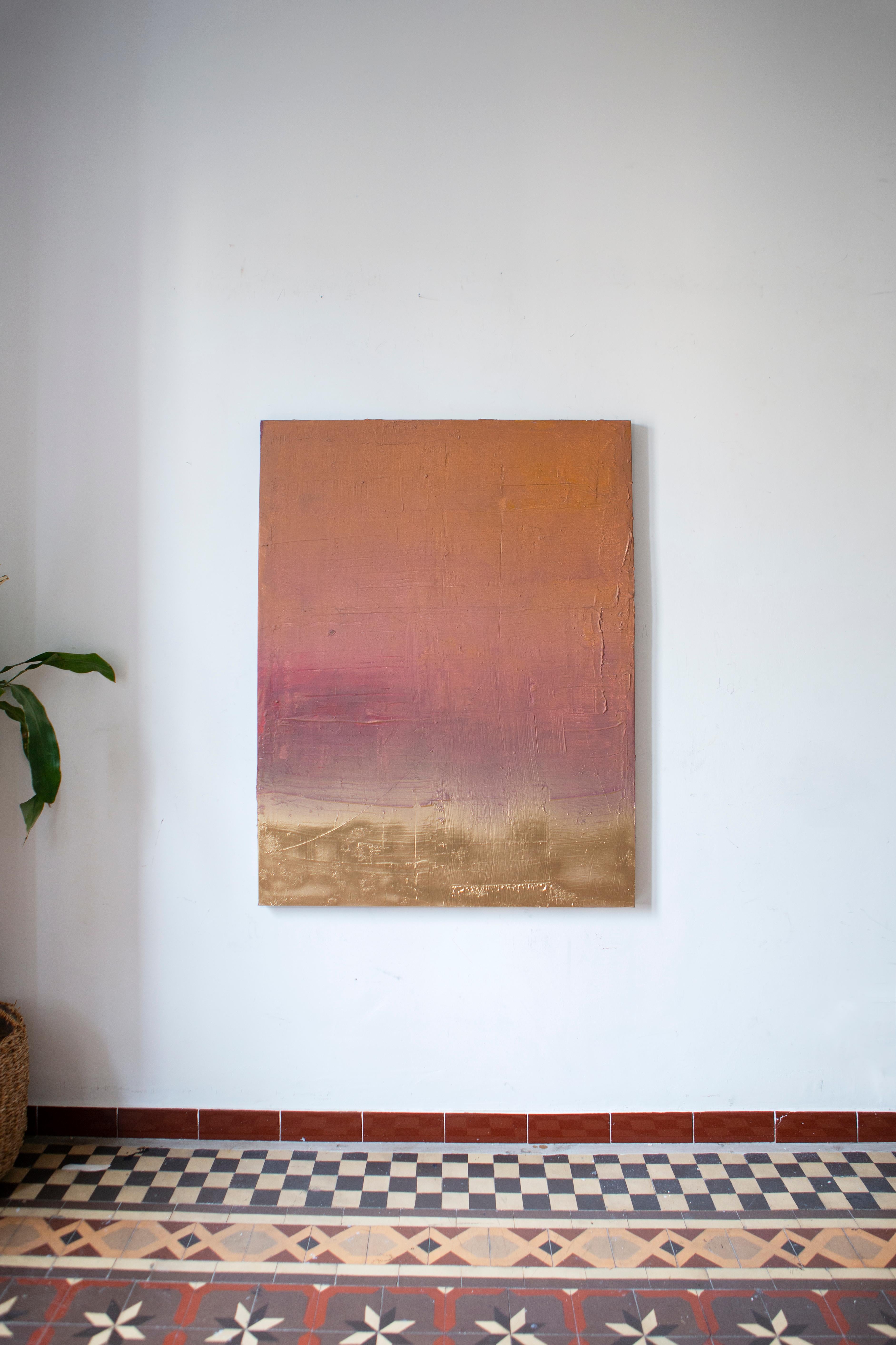 ABSTRACT Pittura Texture Terracota e colore oro dell'artista spagnolo Pau Escat 4