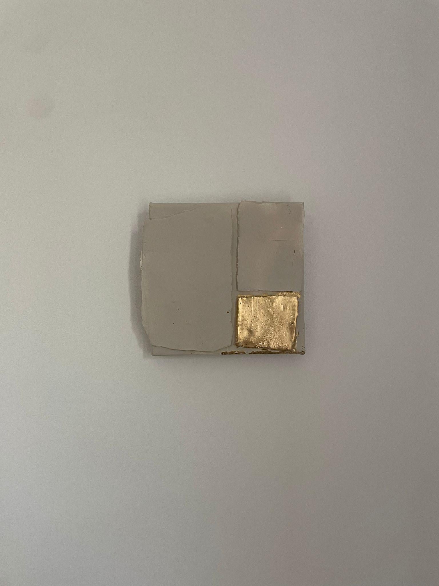 ABSTRACT Pintura Oro Blanco Artista Español Contemporáneo Pau Escat 2024 en venta 5