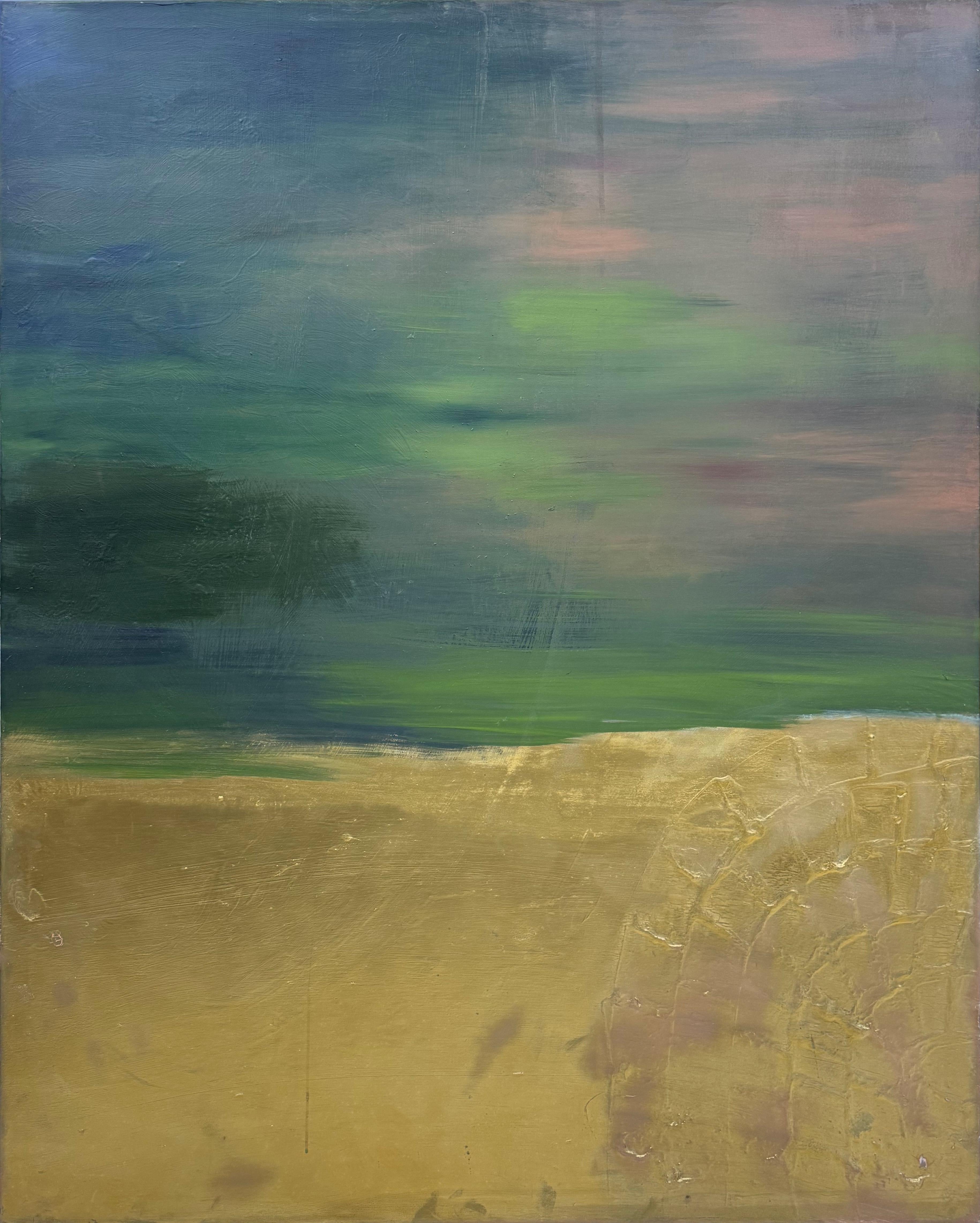 Lima I (2021) by Pau Escat  Abstract Landscape Painting with Gold Texture and Atmospheric Light

Pau Escat's Lima I (2021) explores light, silence, and landscape through luminous greens, gold textures, and layered mixed media on cotton canvas.

In