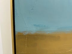 Ohne Titel (2022) von Pau Escat Abstrakte Landschaftsmalerei mit Goldtextur