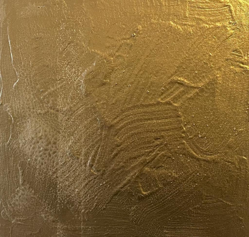 ABSTRACT Artwork Acrylic with gold color Untitled by Pau Escat 2023 For Sale 1