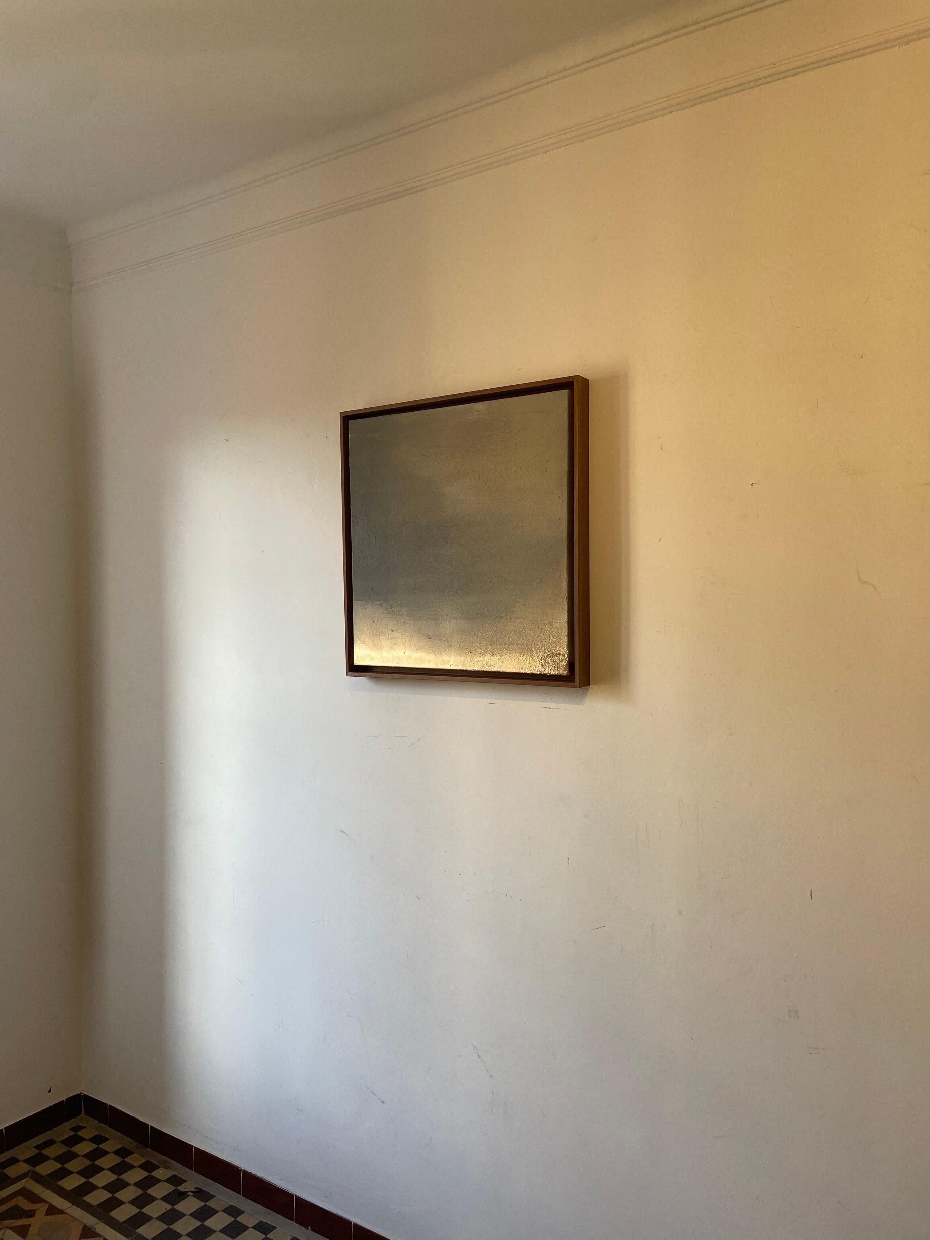 Pau Escat ABSTRACT Painting Grey And Gold Color Spanish Artist Pau 