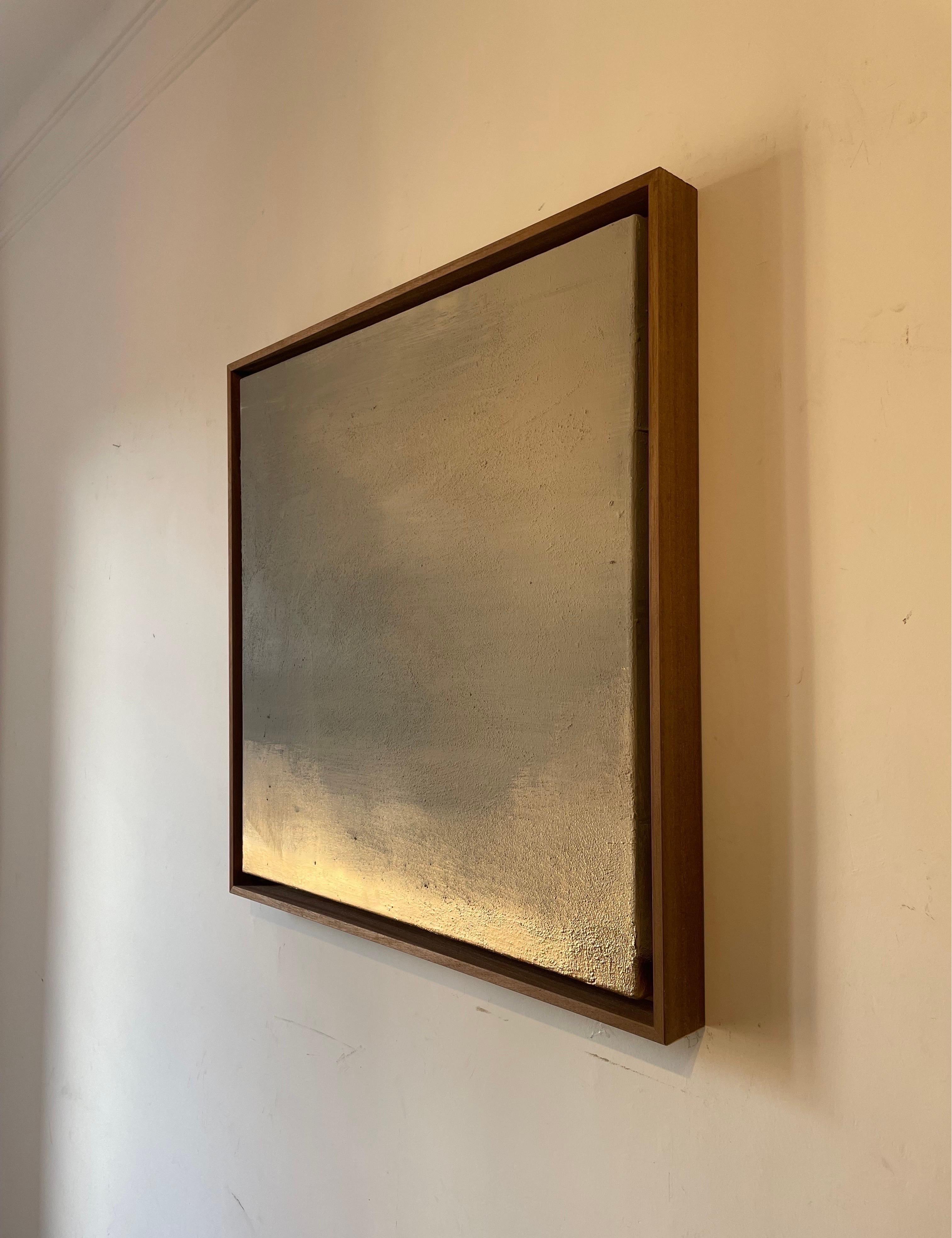 ABSTRACT Painting Grey and gold color Spanish Artist Pau Escat 2022 For Sale 2