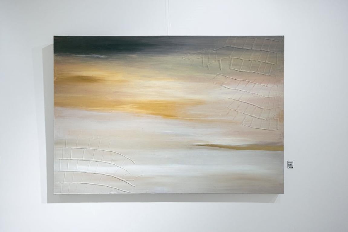 Sans titre, Terre n°01 - Peinture abstraite minimaliste texturée en médias mixtes, 2021