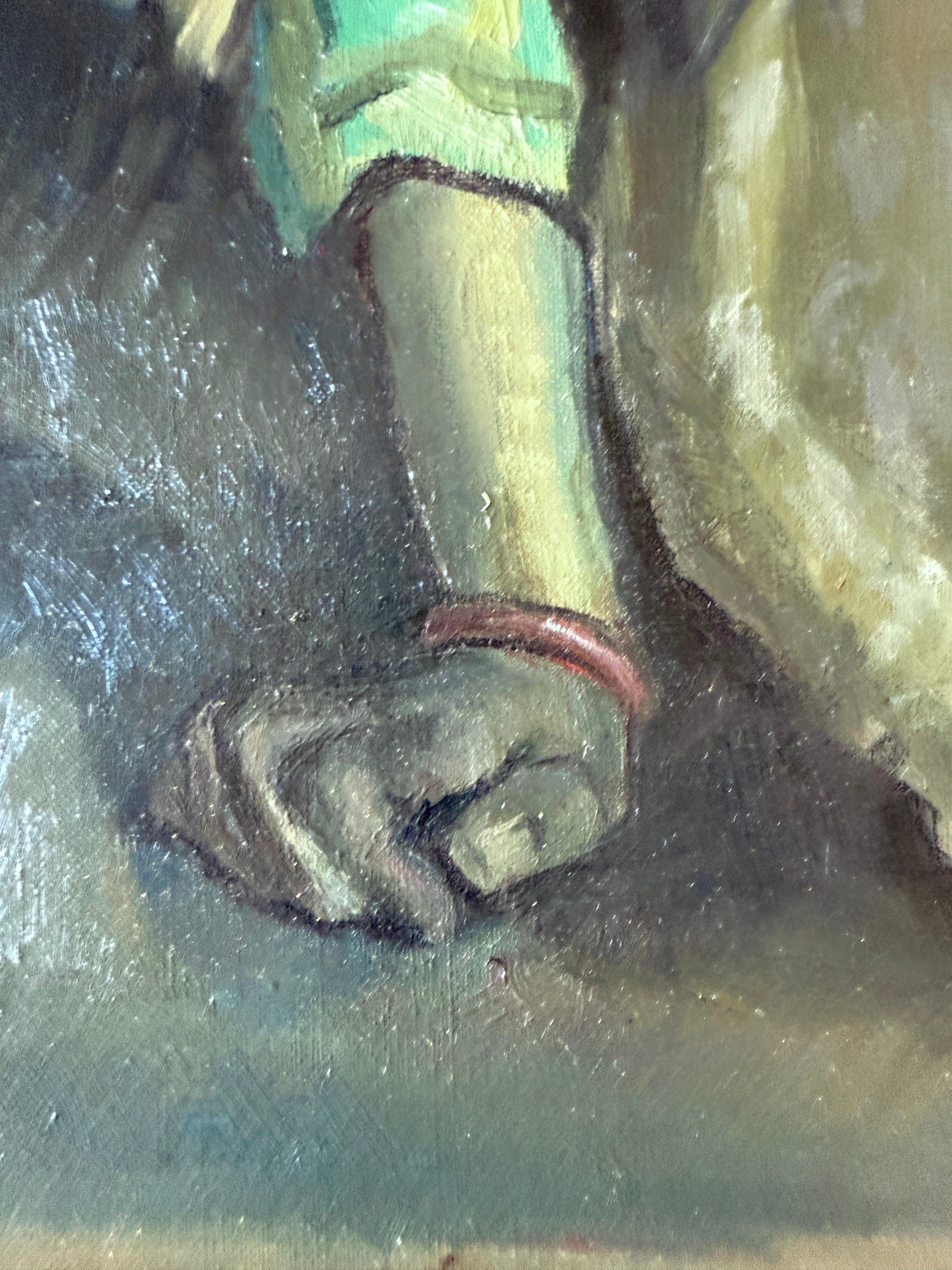 Artist: Pau Valls Cañellas (Barcelona, 1935)
Title: Seated Gypsy Girl
Medium: Oil on canvas
Dimensions: 73 × 60 cm (28.7 × 23.6 in)
Signature: Signed lower left: Pau Valls
Period: Circa 1960–70s
Framing: Unframed
Condition: Good. The canvas is