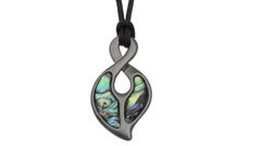Paua Abalone Shell Maori Koru Fern Pendant