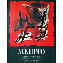 Oriignal exhibition serigraphy of Paul Ackerman at the Raymond Creuse Gallery