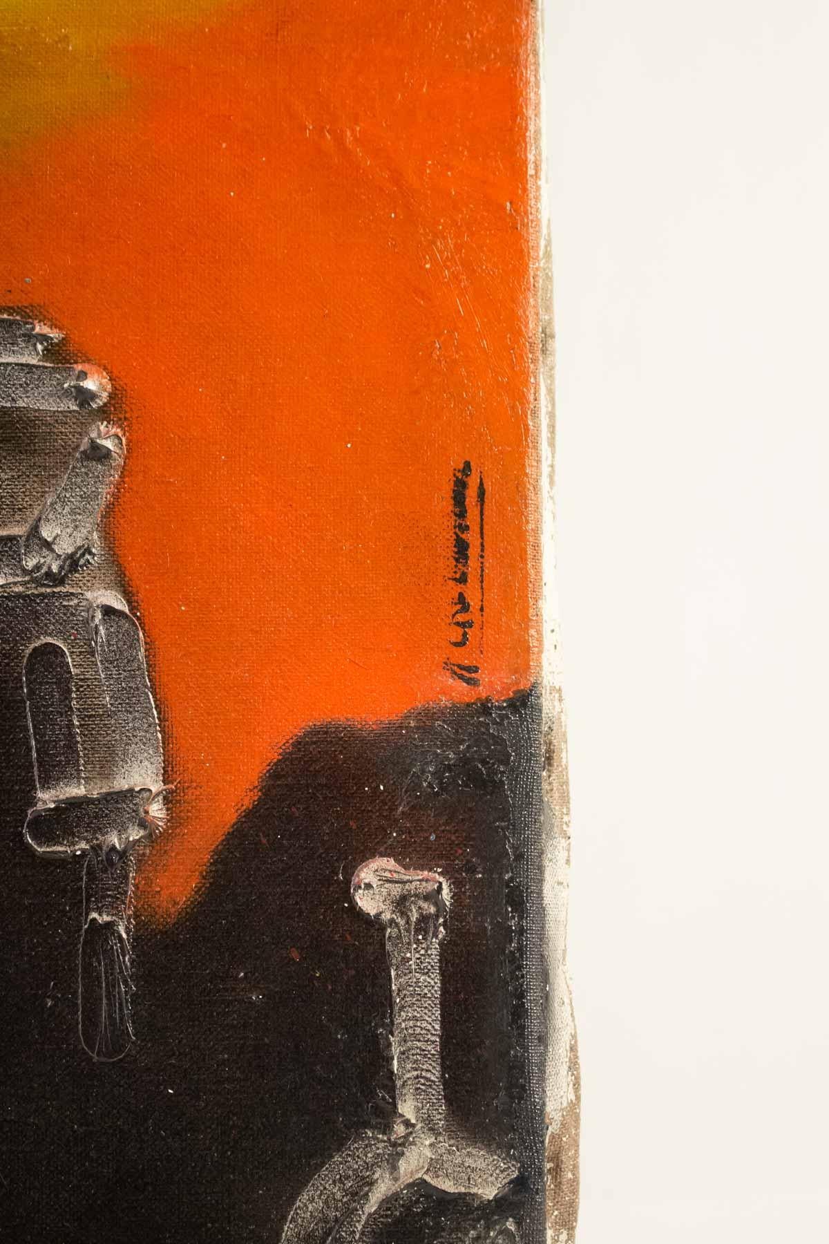 Komposition von Paul Ackerman, Öl auf Leinwand (Geölt) im Angebot