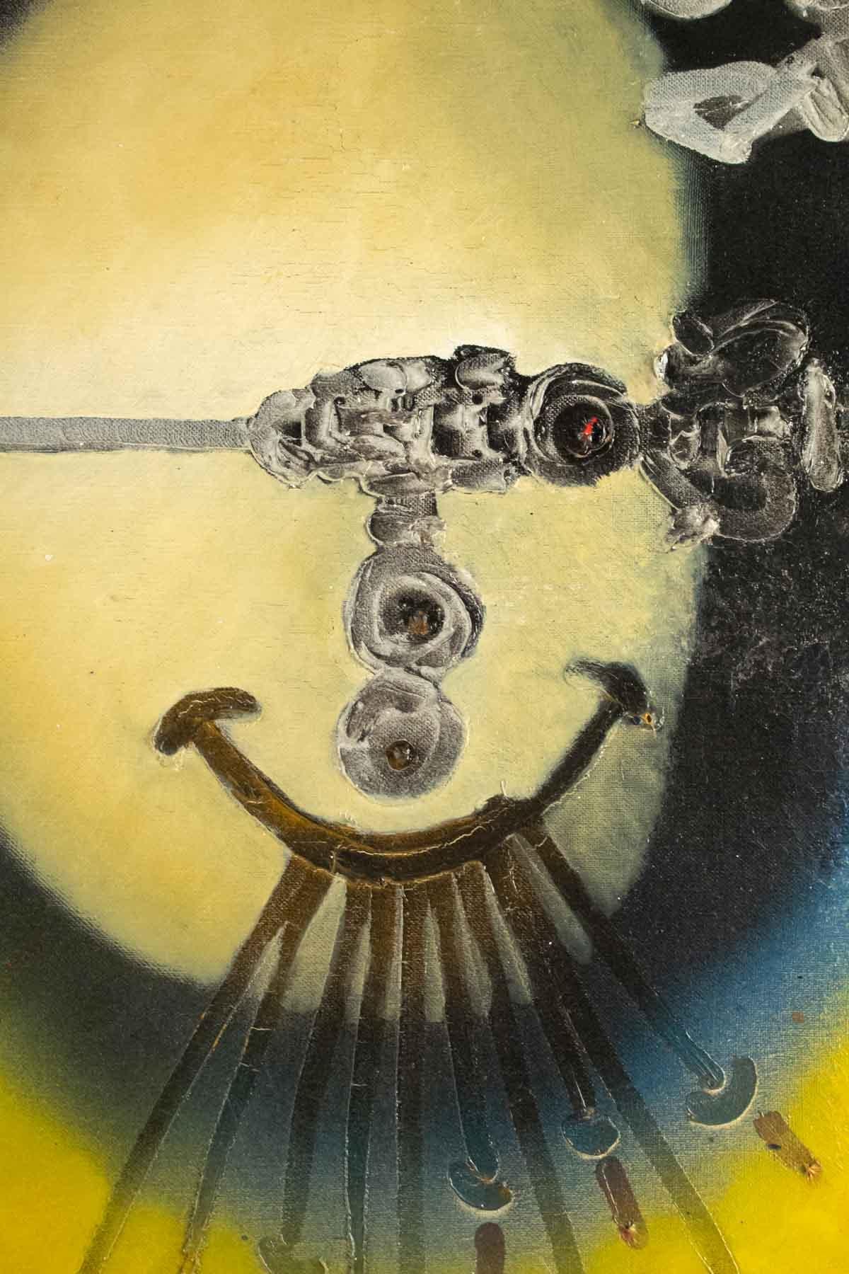 Komposition von Paul Ackerman, Öl auf Leinwand im Zustand „Gut“ im Angebot in Saint-Ouen, FR