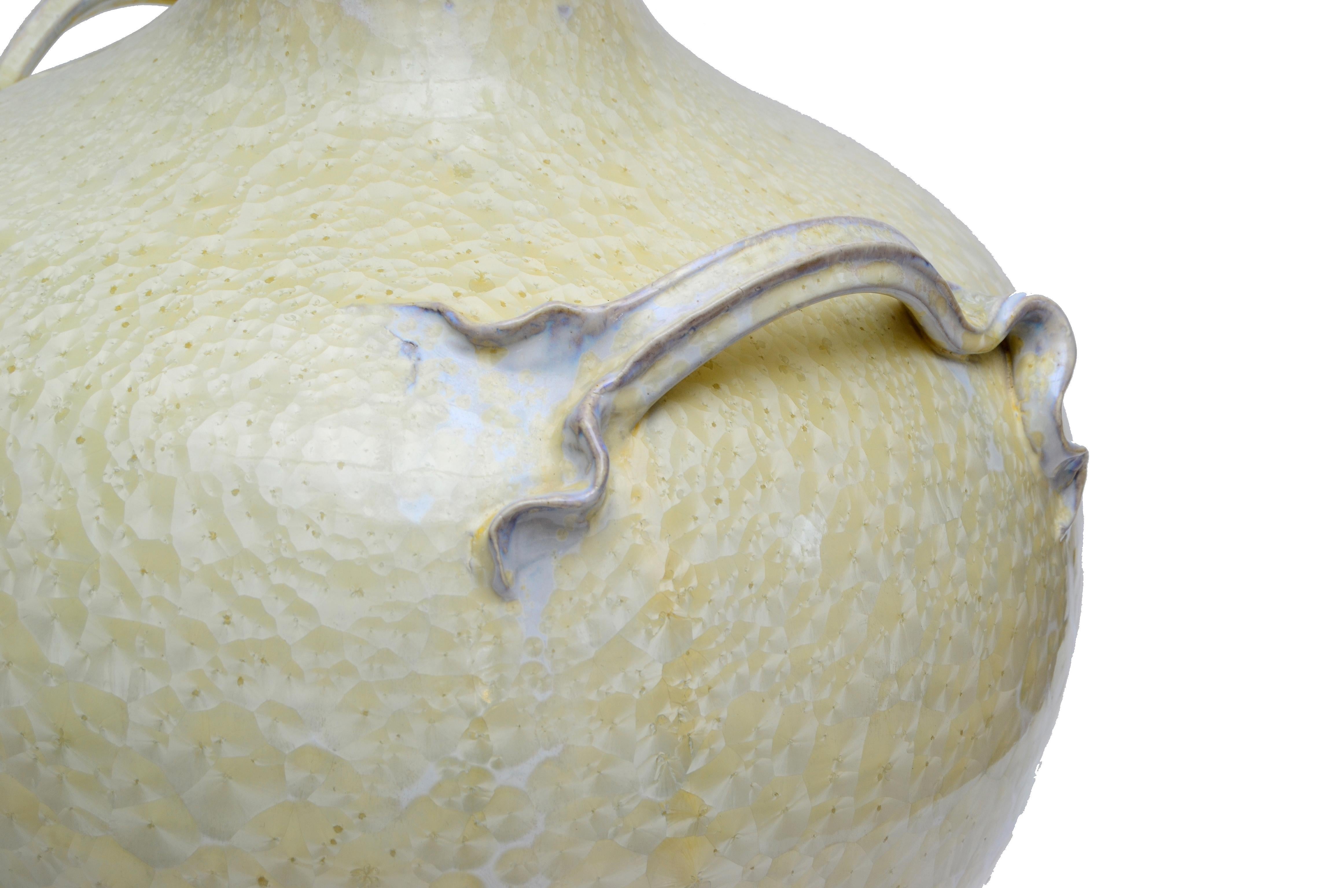 American Paul Adams Artist Ceramic Pottery Floor Vase Monumental with Handles Modern  For Sale
