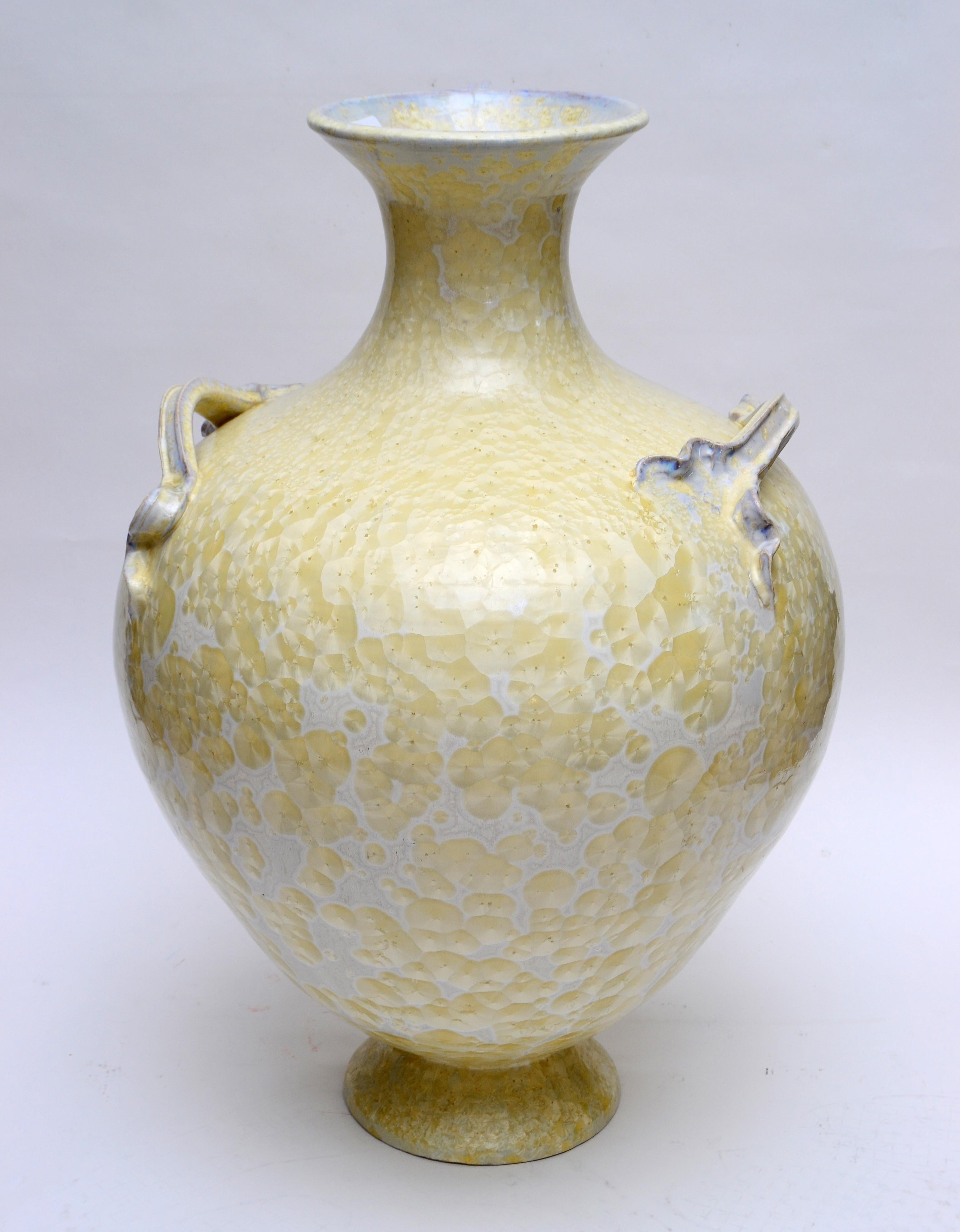 Paul Adams Artist Ceramic Pottery Floor Vase Monumental with Handles Modern  In Good Condition For Sale In Miami, FL