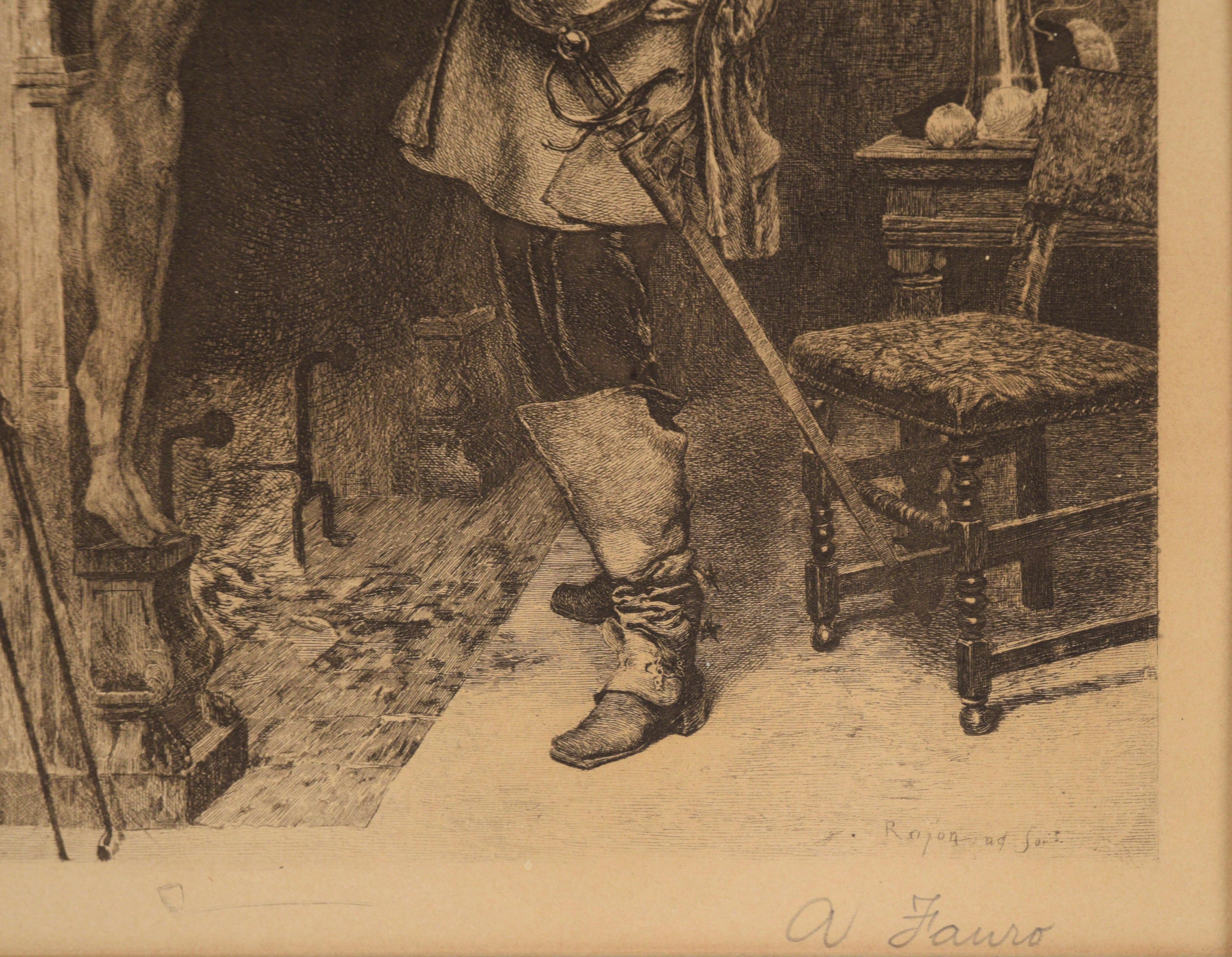 Antike Lithographie Shakespeares  „The Taming Of The Shrew“-Charakter Petruchio im Angebot 3