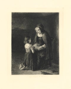 Antique "Prayer"  etching