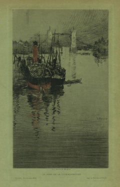"Le Pont de la Tour a Londres" original etching