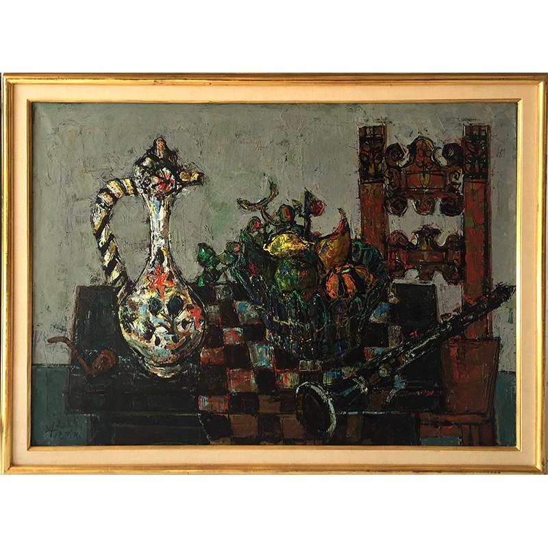 Still-Life Painting di Paul Aizpiri - Natura morta con clarinetto