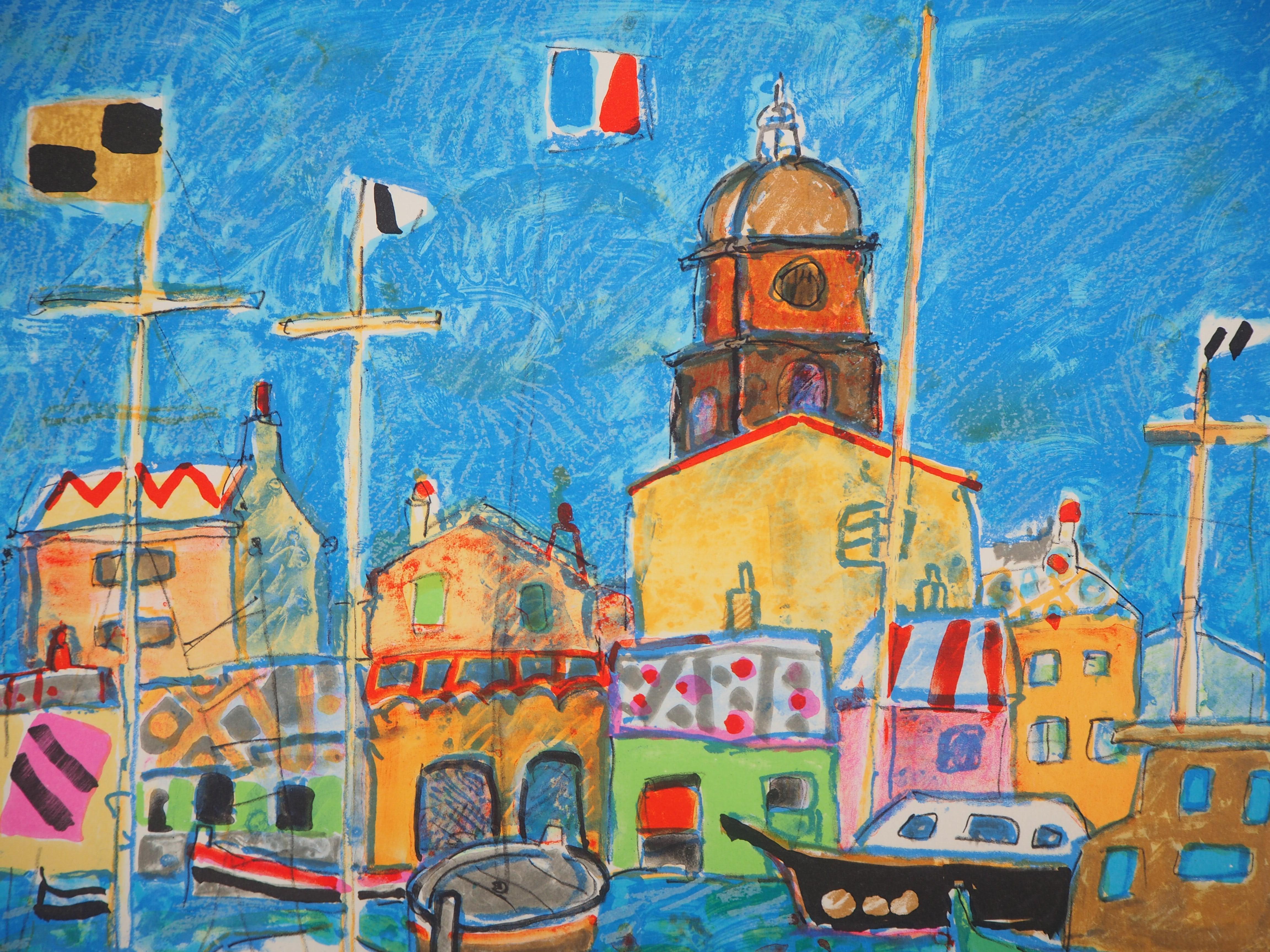 Paul AIZPIRI
Saint Tropez : The Small Harbor

Original lithograph
Printed signature in the plate
On Arches vellum 43 x 56 cm (c. 17 x 22 inch)  

Very good condition, small defects in the margins