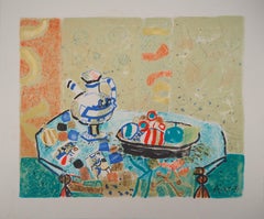 Still Life with Pitcher and Fruits - Original lithograph