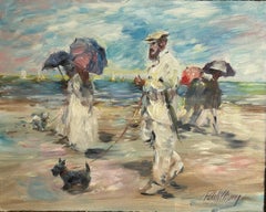 Paul Alan Williams “Beach Walk” oil on canvas Connecticut