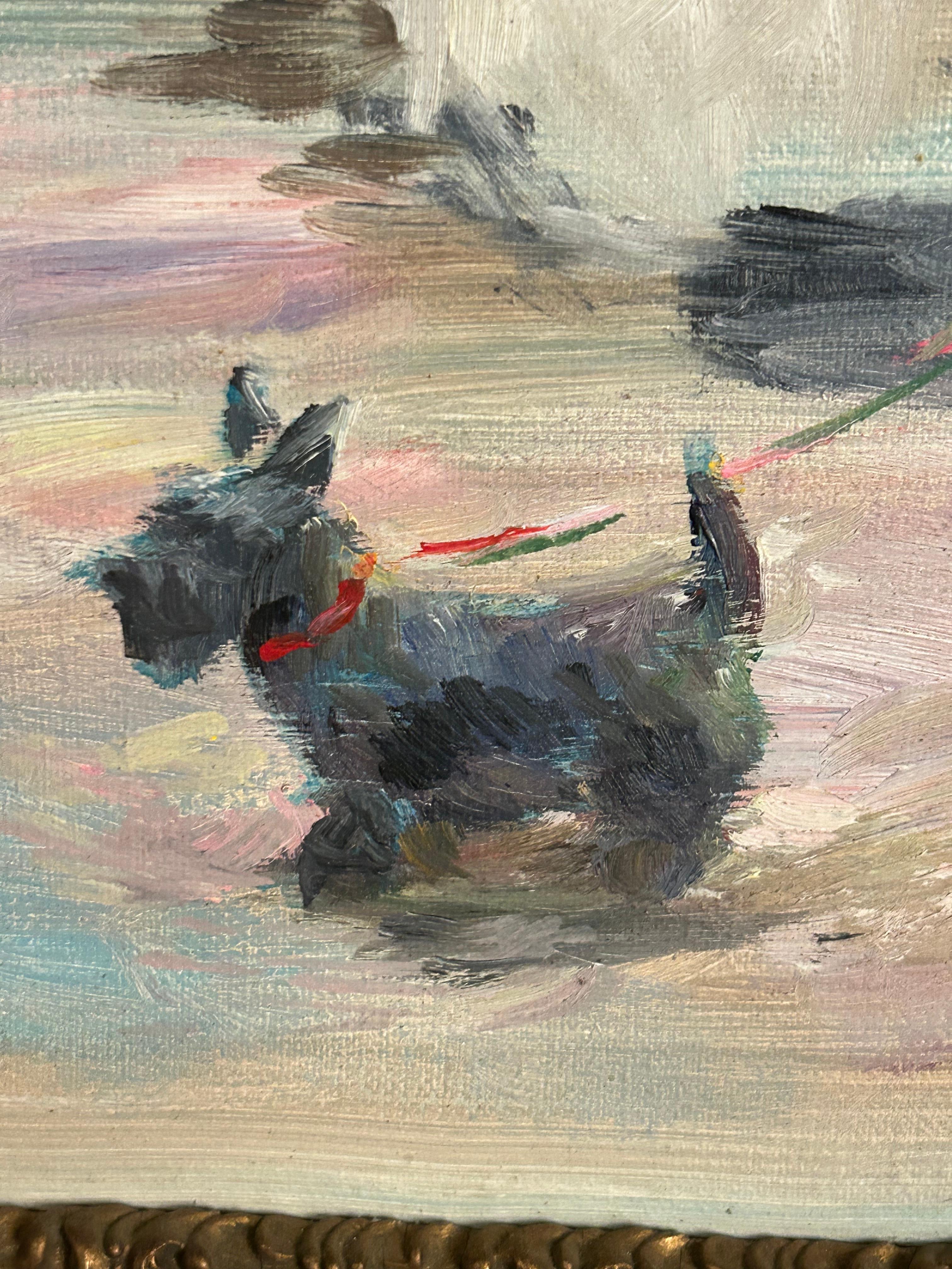 20th Century Paul Alan Williams “Beach Walk” oil on canvas Connecticut For Sale