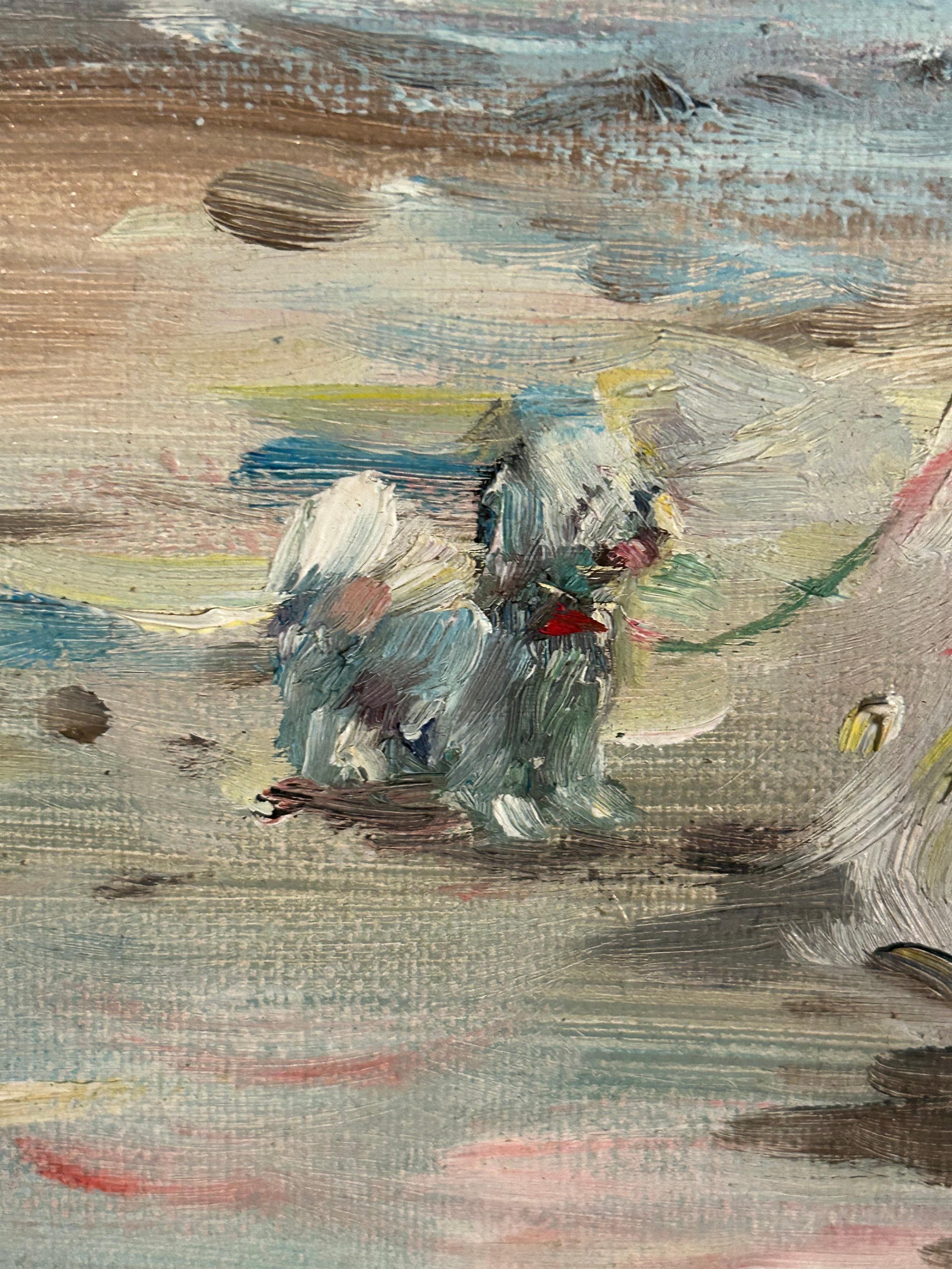 Paint Paul Alan Williams “Beach Walk” oil on canvas Connecticut For Sale