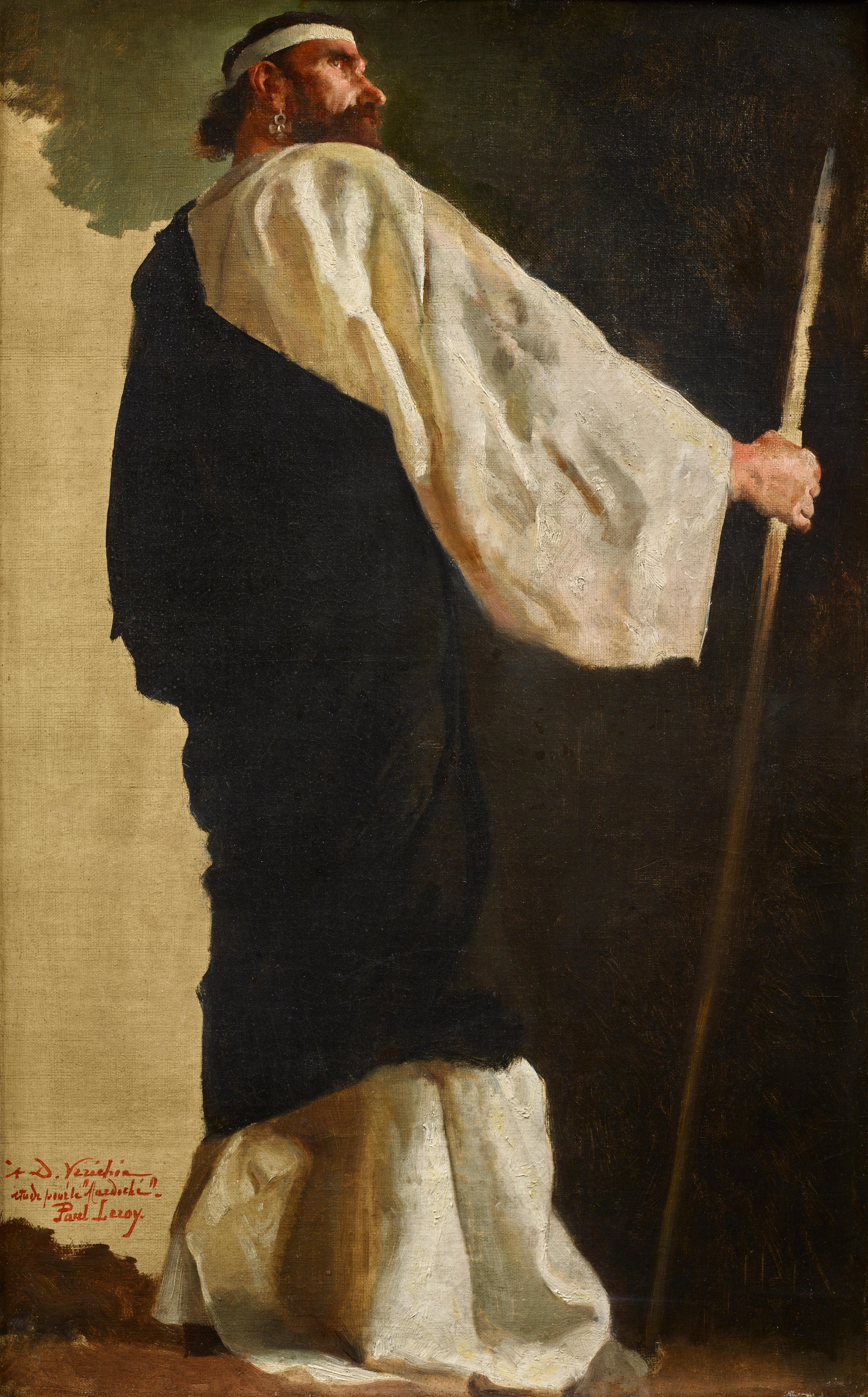 Paul Alexandre Alfred Leroy Figurative Painting - Study for Haman and Merdocai