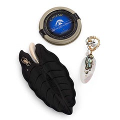 Paul Amey 9k and Diamond Caviar "Paua" Spoon with Rest Handcrafted by Artisan