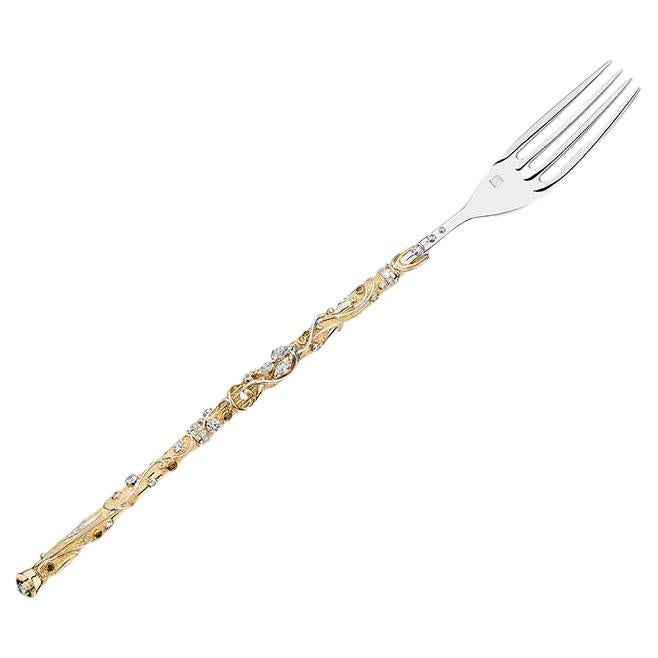Paul Amey 18k Gold and Diamond "Marquis" Fork Hand Crafted by Artisan For Sale