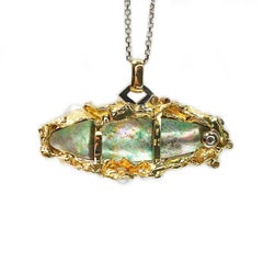 Paul Amey 18k Gold, Diamond and Paua Shell Pendant