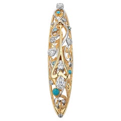 Paul Amey 18K Gold, Diamond and Turquoise "Honeymoon" Pendant