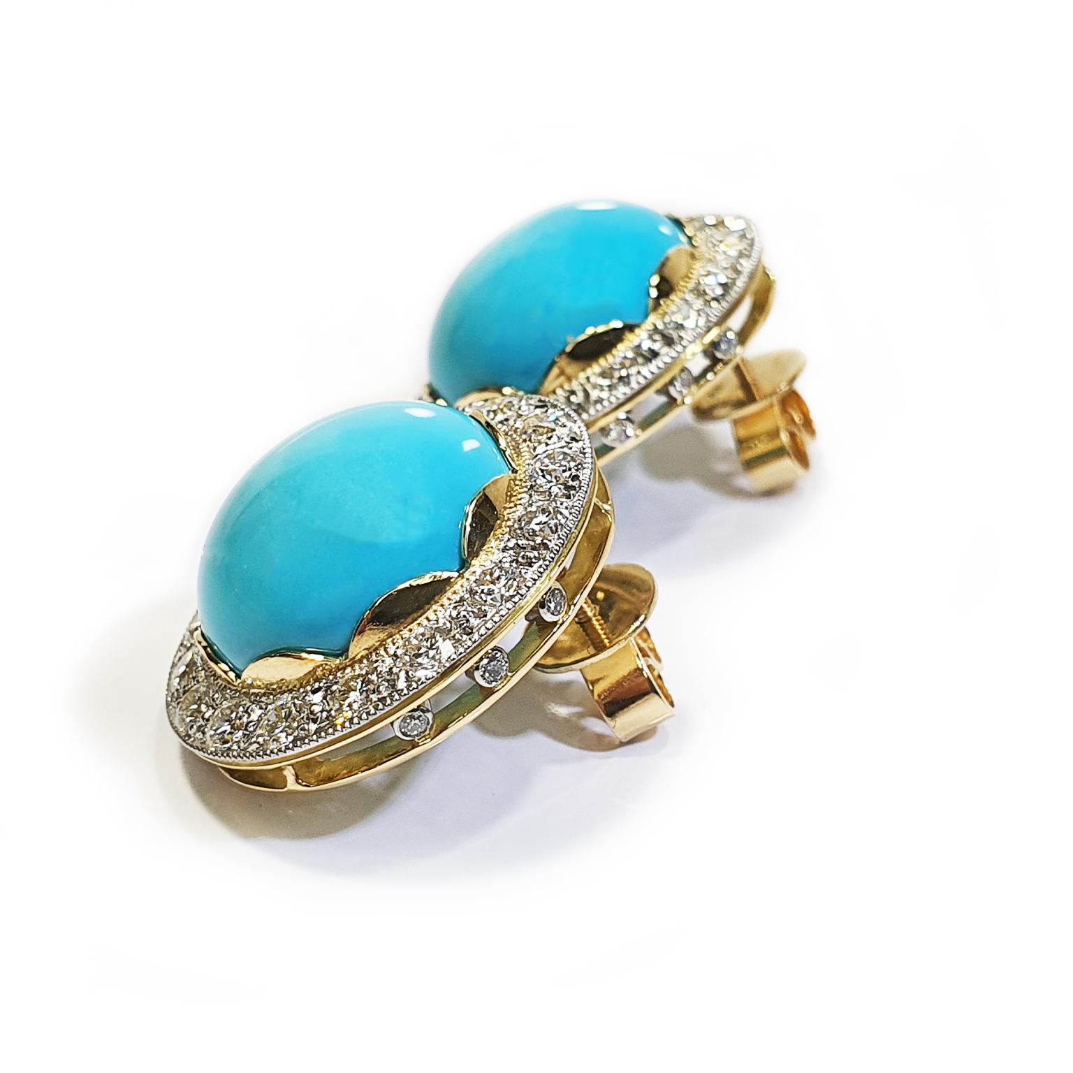 sleeping beauty turquoise stud earrings
