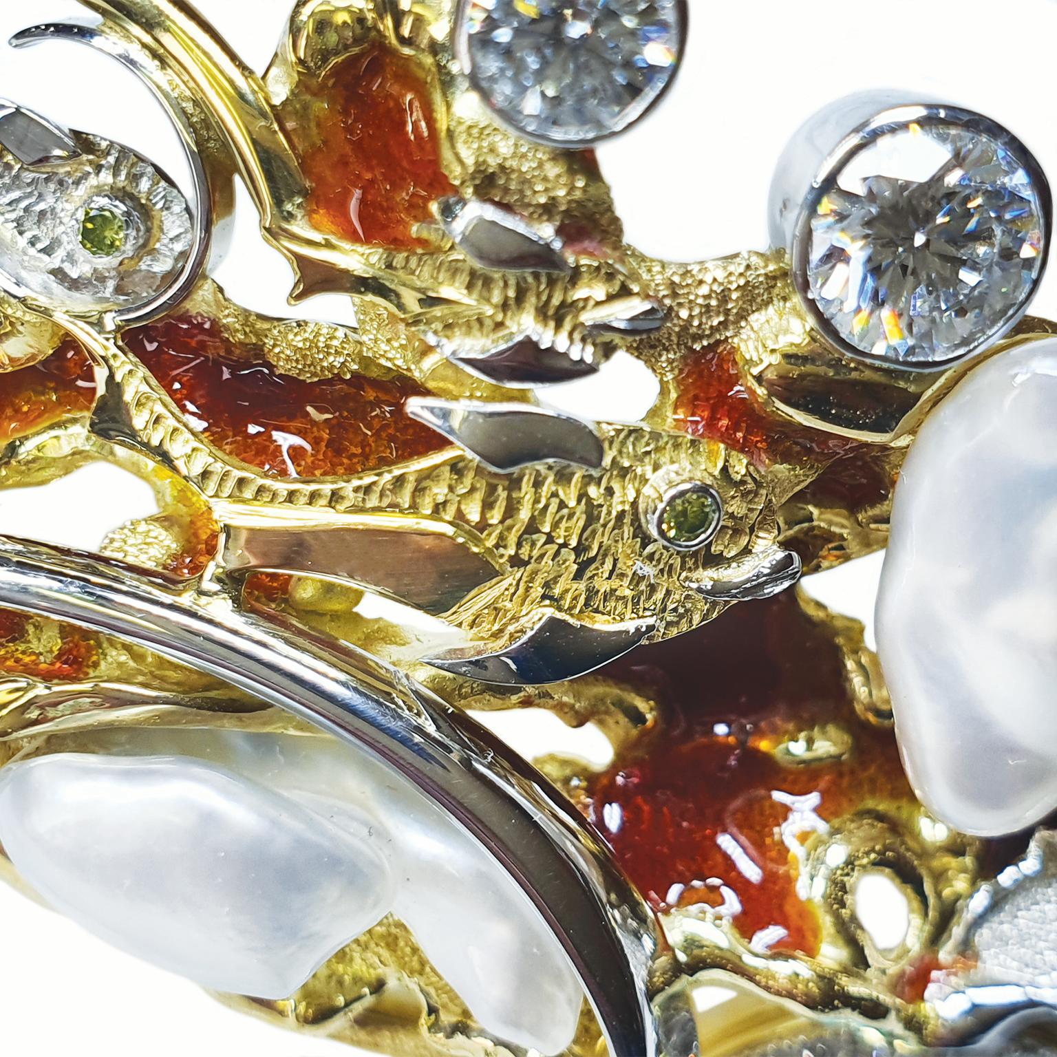 Bracelet jonc Paul Amey en or 18 carats, « Sleep Beauty » avec turquoise, diamants et perles Neuf - En vente à Tewantin, Queensland