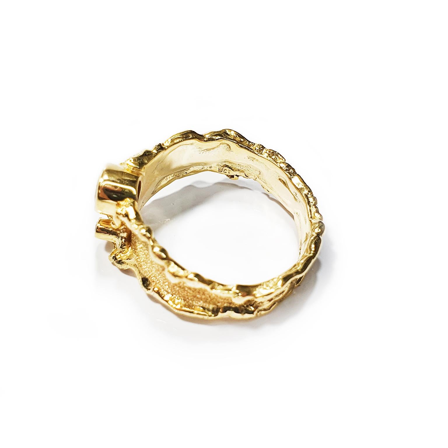 Artisan Paul Amey 9k Gold Signature Molten Edge Amethyst, Pearl and Diamond Ring