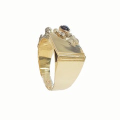 Paul Amey Gold, Sterling Silver, Diamond and Garnet Ring