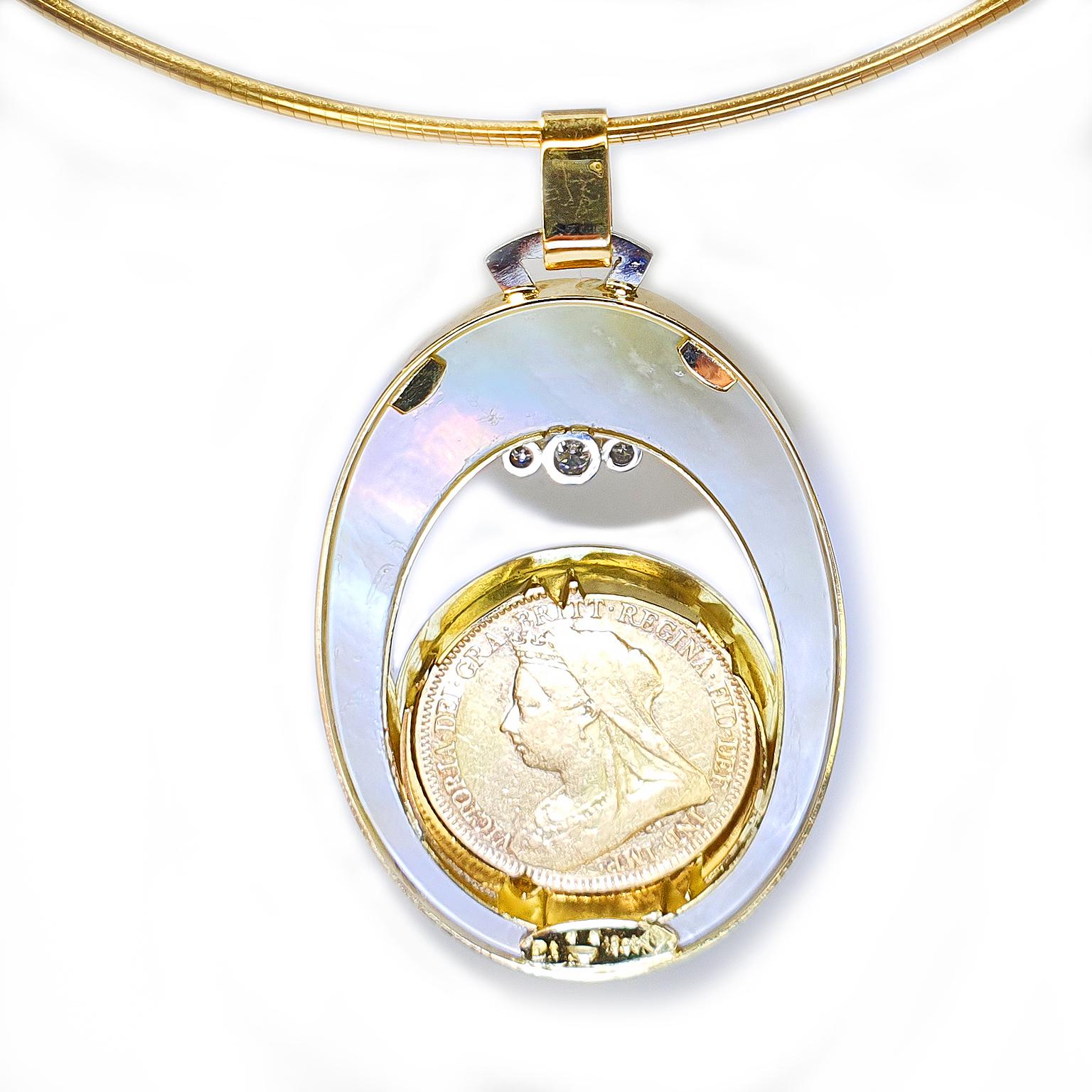 Paul Amey’s Half Sovereign coin pendant with 