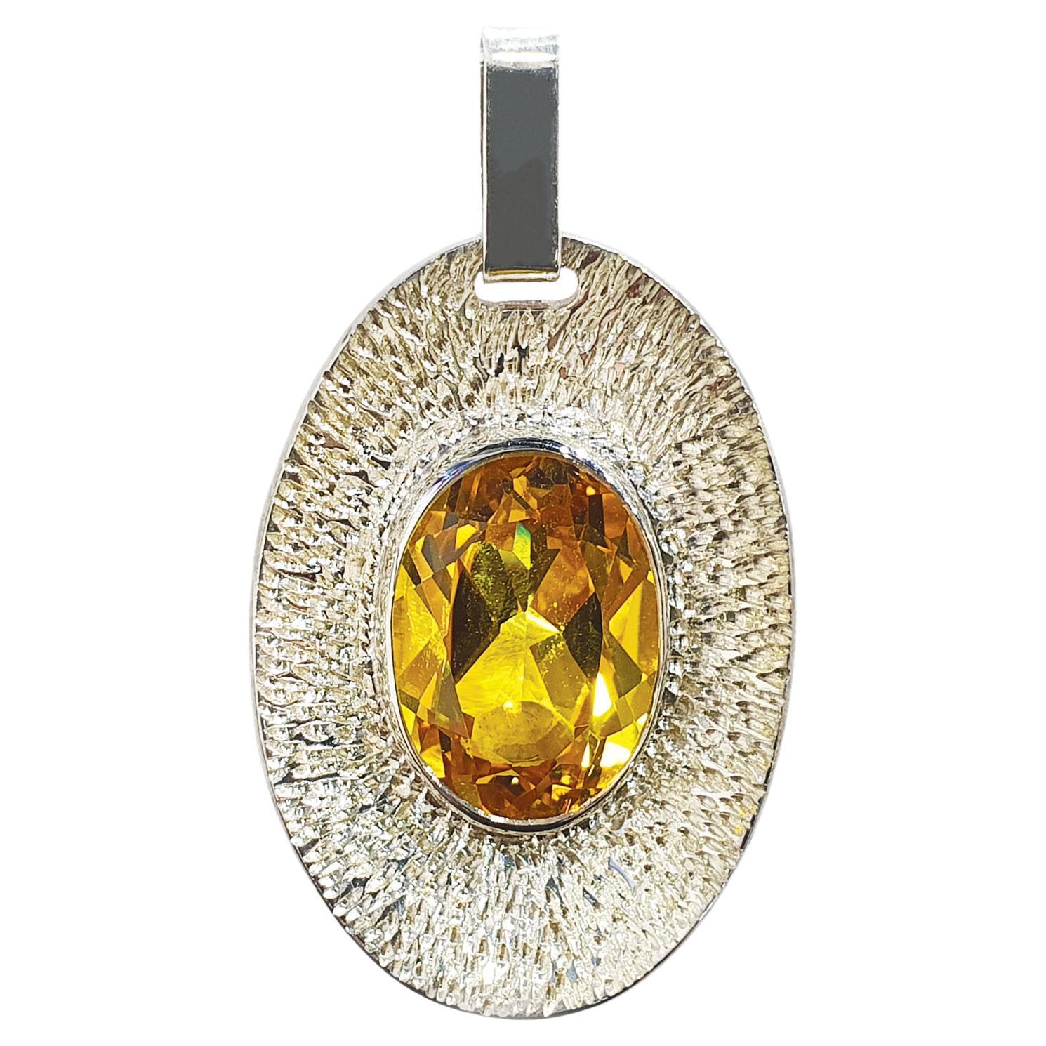 Paul Amey Hand Crafted Yellow Oval Pendant