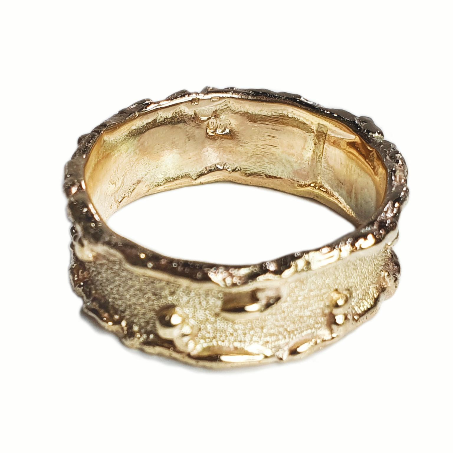Handgefertigter 9K Gold Molten Edge Ring von Paul Amey für Damen oder Herren