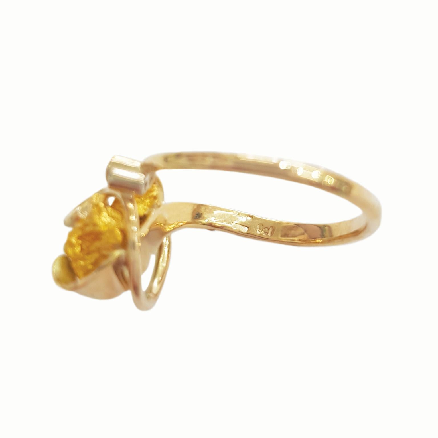 Ring aus natürlichem Gold mit Nugget und Diamanten von Paul Amey (5178) (Kunsthandwerker*in) im Angebot